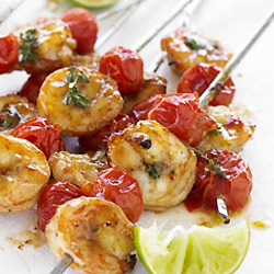 image of Fiery prawn skewers
